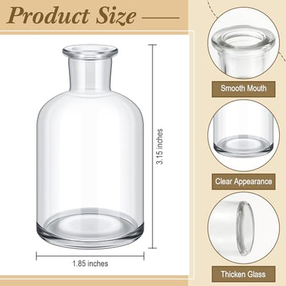 Lallisa 54 Pcs 3.15 Inches Small Glass Bud Vases Bulk Mini, Clear - color: Transparent, size: 3.15 Inches