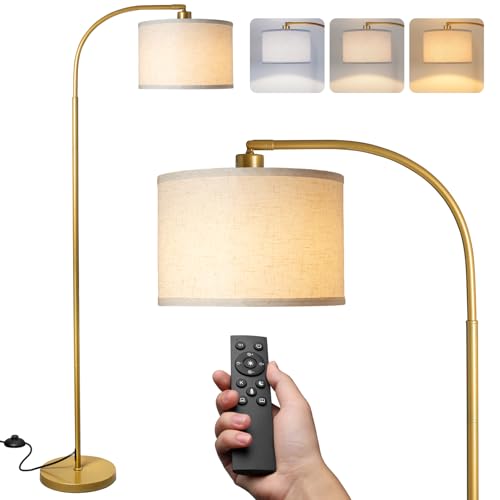 LALISU Arc Floor Lamps Modern Standing Remote Floor Lamp for Living Room - color: Gold
