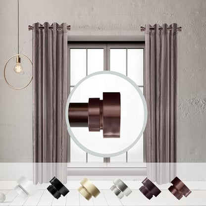 1 inch Side Curtain Rod 12-20 inch (Set of 2) - Bronze - color: Bronze