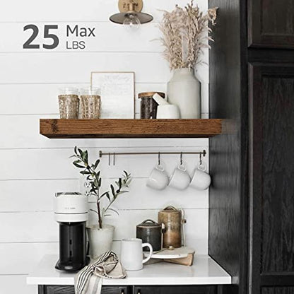 QEEIG Bathroom Floating Shelves for Wall (Brown, Set of 2, 15.7") - color: A. Brown, size: 15.7"