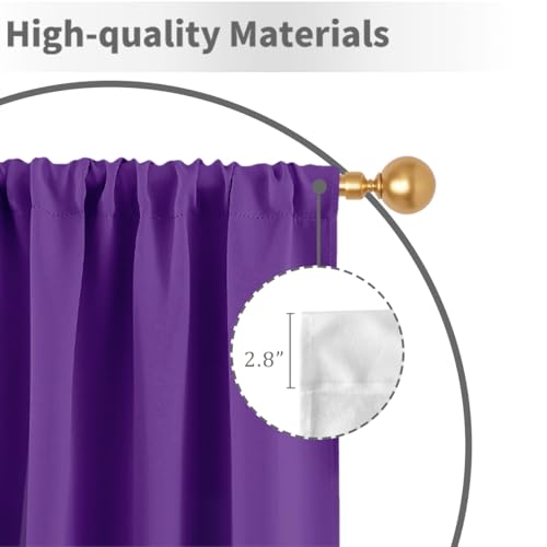 Purple Black Curtains, Ombre, 2 Panels, 42" W x 63" L, Rod Pocket - color: Purple Black, size: 42"W x 63"L (Pack of 2)