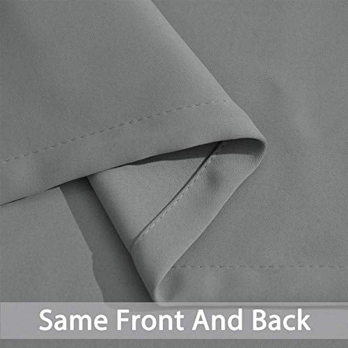 Yakamok Grey Room Darkening Window Curtains 52x36 Inch for Kitchen - color: Grey, size: 52"W x 36"L (Pack of 2)