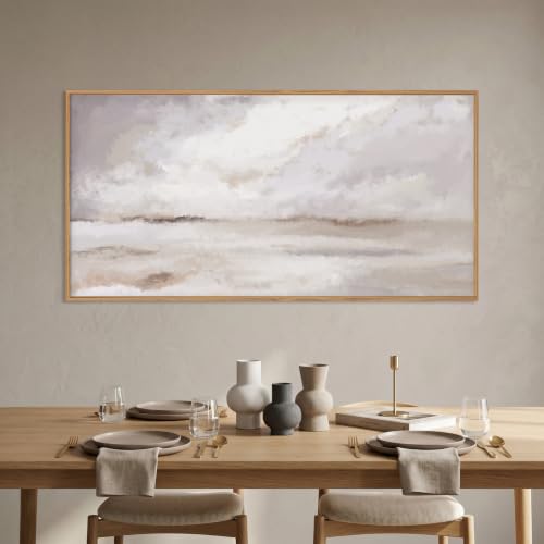 DRACIT Large Neutral Abstract Framed Canvas Wall Art Set-20"x40" - color: Beige Neutral Abstract Wall Art, size: 40"L x 20"W
