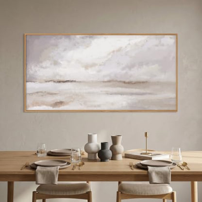 DRACIT Large Neutral Abstract Framed Canvas Wall Art Set-20"x40" - color: Beige Neutral Abstract Wall Art, size: 40"L x 20"W