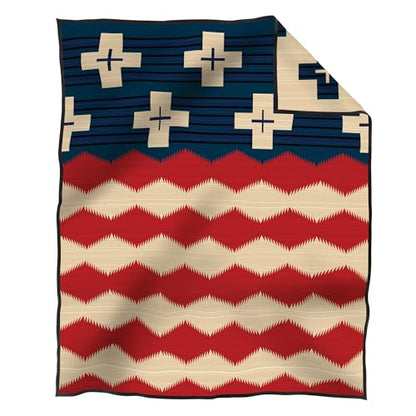 Pendleton Jacquard Unnapped Twin Blanket, 64 x 80 in, Heirloom Virgin Wool - color: Brave Star, size: Twin (64" x 80")