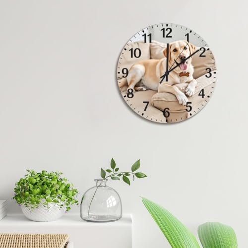 Labrador Retriever Wall Clock Yellow Lab Dog Wooden Wall Clock - color: Style-5, size: 15 inch