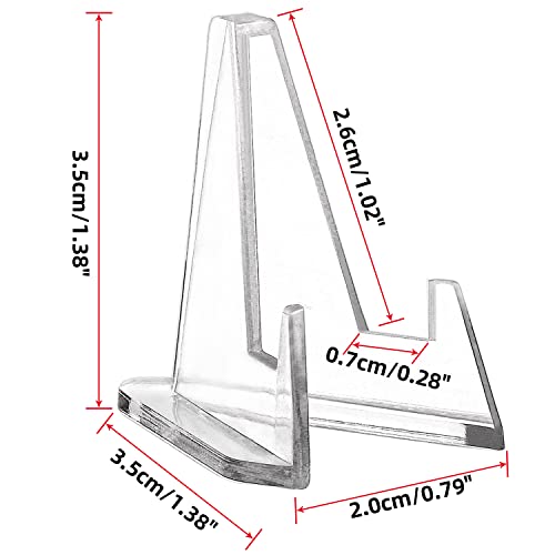 LuluCircle Acrylic Coin Display Stands, 1.4 Inch, 20 Packs,Challenge Coins Holders, Mini Easel Holders, Display Stand for Sports Cards, Casino Chips, Poker Guards, Greeting Cards, Challenge Medallions, AA Coins