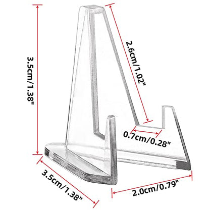 LuluCircle Acrylic Coin Display Stands, 1.4 Inch, 20 Packs,Challenge Coins Holders, Mini Easel Holders, Display Stand for Sports Cards, Casino Chips, Poker Guards, Greeting Cards, Challenge Medallions, AA Coins