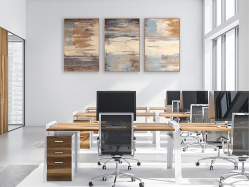Large Framed Canvas Wall Art, Abstract Colorful Painting Picture, 32"X48"X3 - color: Sepia, size: 32" X 48" X 3pieces Framed
