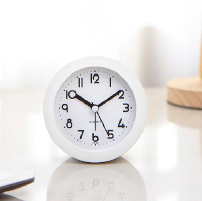 HIQU and HIST Alarm Clock with Backlight, 4 Inches White Desk Clock (White) - color: White
