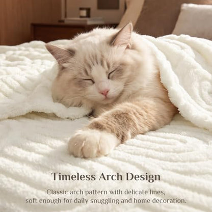 BEDELITE Cream White Boho Fleece Twin Blanket for Bed, 60x80 Inches - color: Cream White Boho, size: Twin(60"x80")