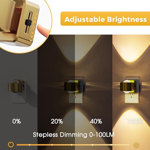 L LOHAS LED Night Light Projector, Night Lights Plug into Wall Light Sensor - color: Gold