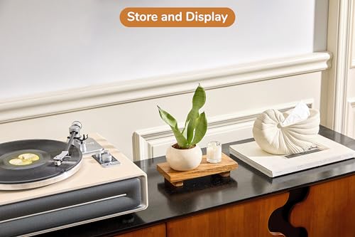 X-Small 8.5" Acacia Wood Riser Pedestal Stand for Kitchen Counter - size: X-Small:8.5"x4.0"
