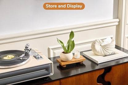 X-Small 8.5" Acacia Wood Riser Pedestal Stand for Kitchen Counter - size: X-Small:8.5"x4.0"