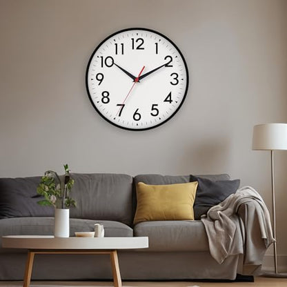 DAXSMY 16 Inch Wall Clock, Battery Operated Silent Non Ticking - color: A-black, size: 16"