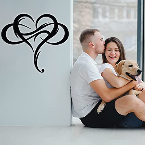 Vivegate Infinity Heart Metal Wall Decor, Unique Love Sign Plaque Steel Art Geometric Wall Decor Set Cut Out for Outside (Large - 15"X13") - size: 15"L x 13"W