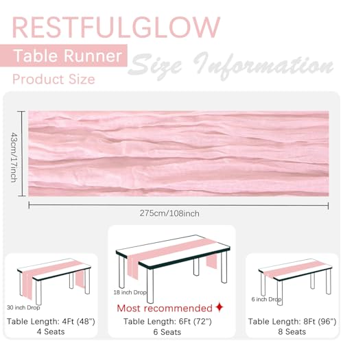 10 Pack Pink Cheesecloth Table Runner 17 x 108 Inch - color: Pink, size: 10Pcs - 9 Ft