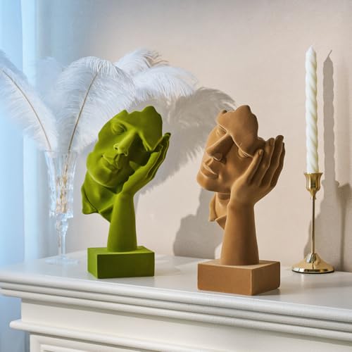 Thinker Statue Hear No Evil with Soft Velvety Texture, Brown - color: Nohear-brown