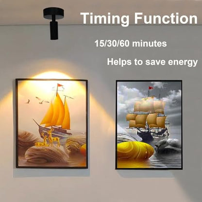 Black 2 Pack Dimmable LED Lights for Bedroom - Battery Wall Light with 3 Lighting Colors, 350° Rotate, Magnetic and USB Rechargeable Wireless Wall Lights with Remote