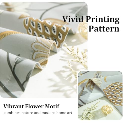 Leeva Floral Kitchen Valance, Linen Textured, 60 x 18, Rod Pocket, 1 Panel - color: *M11, size: 60"W x 18"L (Pack of 1)