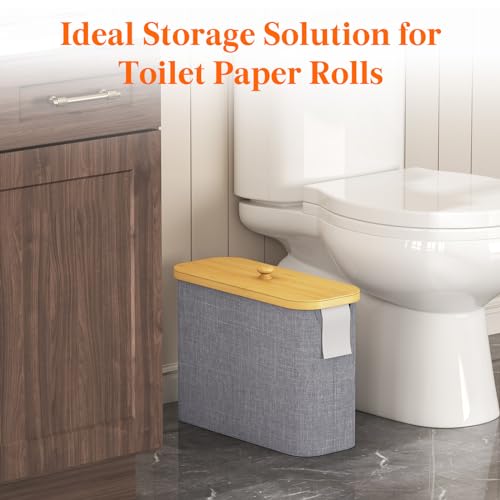 Lifewit Toilet Paper Storage Holder, Large Stand Basket, 23L, Light Gray - color: Gray, size: 23L