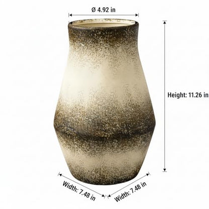 Rustic Ceramic Vase, 11 Inch Tall - color: Dark Brown, size: 11 inch