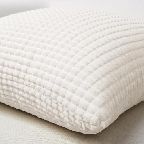 Softalker Corduroy Decorative Throw Pillow Covers 12x20, Set of 2, Cream - color: Yml Cream, size: 20" x 12" (Pack of 2)