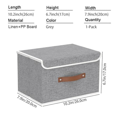 Yawinhe Collapsible Storage Boxes,Grey,10.2x7.9x6.7in,1-Pack - color: Grey, size: S/(1 Pack)