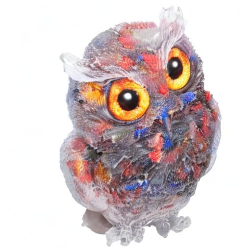 Jovivi 2.5" 7 Chakra Crystal Owl Statue Hand Carved Resin Figurines - color: 7 Chakra