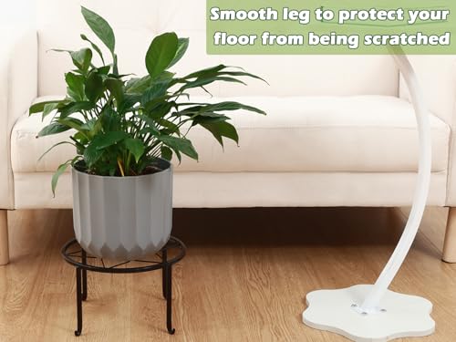 6-pack 9" Large Metal Plant Stands Indoor Outdoor Rustproof Iron Potted Plant Holder Heavy-duty Round Flower Pot Riser Shelf for Garden Patio Corner Stand with Clear Water Tray - size: 6 Pack (9 inch)