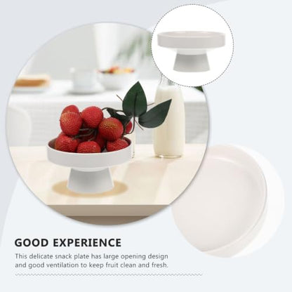 DOITOOL Ceramic Fruit Tray Footed Fruit Tray Pedestal Bowl for Serving Dessert Display Stand High Base Snacks 5.11 X 5.11 X 2.67 in for Kitchen Counter Dining Table Home Decor