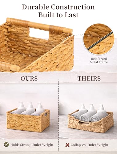 Wicker Basket, Large Basket for Gift Baskets Empty, 15.4x11x6.3in - color: Natural, size: Large