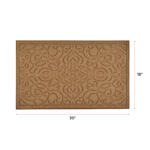 Superio Non-Slip Welcome Doormat for Entry, Indoor Outdoor, Heavy Duty, Waterproof, Easy Clean, Low-Profile Mats for Entry, Garage, Patio, High Traffic Areas, Natural Victorian Gate Coir - 18"x30" - color: Natural