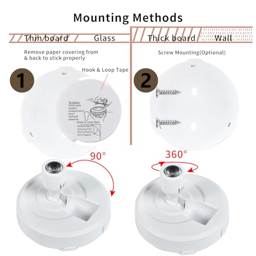 Wireless LED Spotlight Battery Operated Picture Lights, Stick Spot Lights with 2 Remote, Dimmable Puck Lights with Timmer for Wall Display Painting Dartboard Artwork Accent Closet, 2-Pack - color: Black
