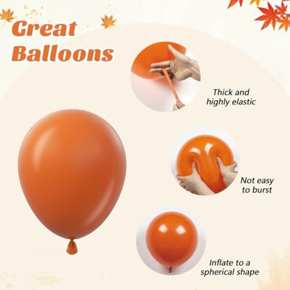12inch Fall Balloons with Burgundy Brown Thanksgiving balloons - color: Burnt Orange Burgundy