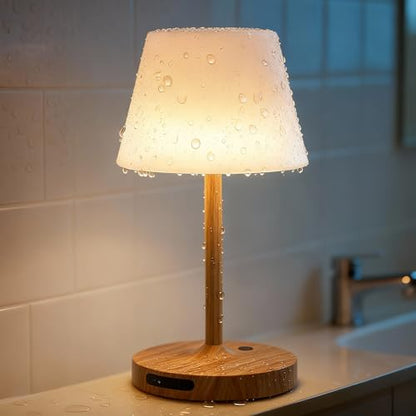 SAIWEYA Outdoor Waterproof Shower Lamp, 8000mAh Rechargeable Bathroom Lamp - color: Wood Grain, size: 8000mAh