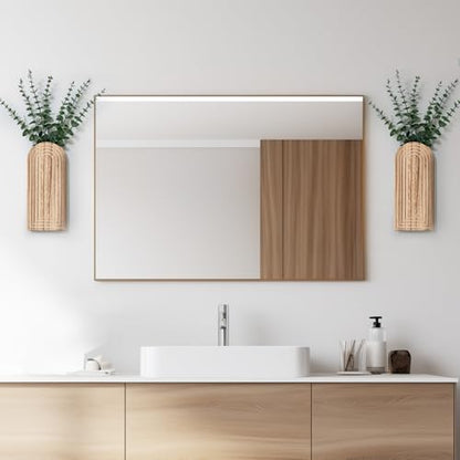 Handmade Wooden Wall Vases Set of 2 for Plants - color: Natural Wood
