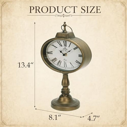 NIKKY HOME Large Mantel Clock, Antique Clocks Silent-Non-Ticking