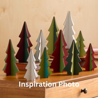 Your Heart's Content Set of 3 Wood Slotted Trees Multi-Colored Wooden Interlocking Trees, Shelf sitters, Valentine Mantel, Winter Tabletop Accent, Festive Table, Handmade (Set 3 Burgundy) - color: Set 3 Burgundy
