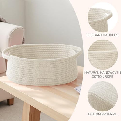 JMvicyroam Small Woven Basket, Empty Gift Basket, White/2 Pack - color: White, size: 2 Pack