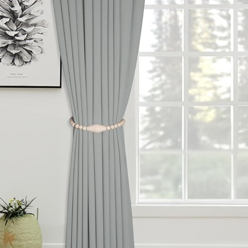Meplait Magnetic Curtain Tiebacks, 2 Pack Boho Curtain Tie Backs, Nature - color: Nature-cone