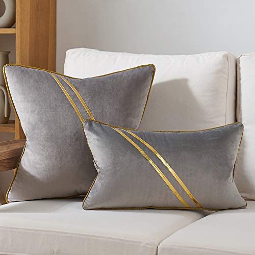 Avigers Throw Pillow Cover 18 x 18 Inch, Grey, Velvet, Hidden Zipper - color: Grey, size: 18" x 18" (Pack of 1)