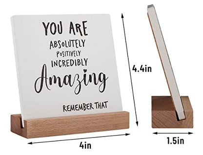 Inspirational Quotes Gifts for Women Friend Coworker Graduate Teen Girl Boy Valentines Day Birthday, Encouragement Decor Signs Cheer Up Hard Time Gifts for Her Him, You are Amazing Motivational Desk Plaque for Office Home - style: You‘re Amazing