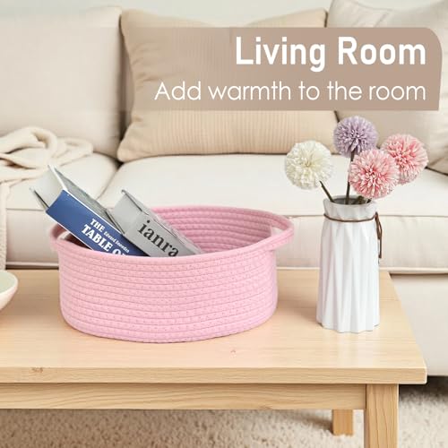JMvicyroam Small Woven Basket, Empty Gift Basket, Pink/1 Pack - color: Pink, size: 1 Pack