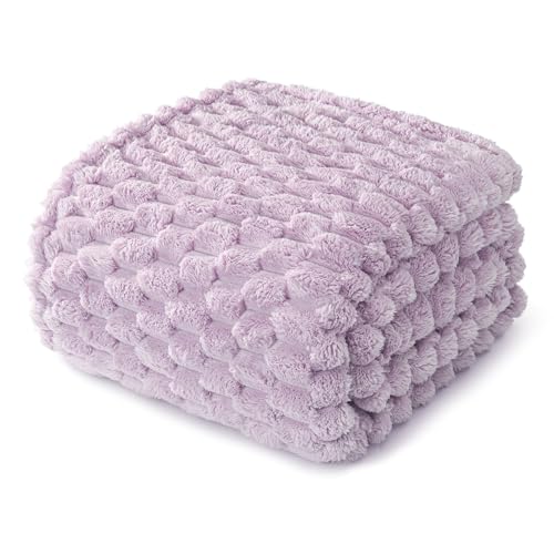 Whale Flotilla Soft Fleece Throw Blanket for Couch & Bed 3D Jacquard, Lilac - color: Lilac, size: Throw(50x60 Inch)
