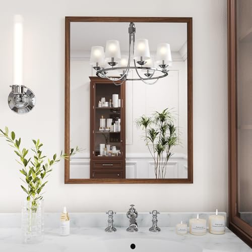 WEER Bathroom Vanity Mirror Walnut 22X30 Inch - color: Walnut, size: 22"L x 30"W