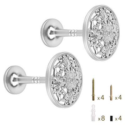 Lewondr Curtain Holdbacks, Set of 2, Silver - color: Silver