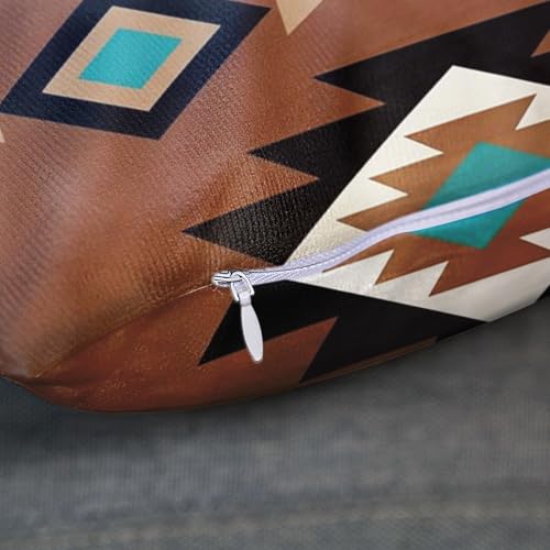 Throw Pillow Covers, Western Teal, Set of 4, 18"x18" - color: Southwestern Tribal 2