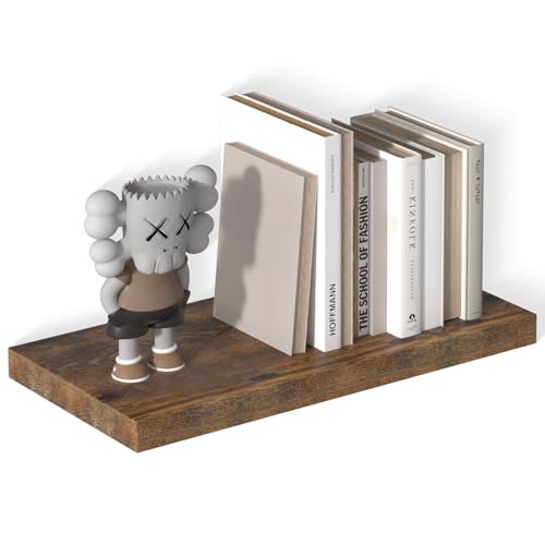 Large Floating Shelves for Wall 24" W x 12" D x 1.2" H Deep Floating Shelves 1 Pack Floating Shelf Large Storage Space Wall Mount Shelf for Living Room Kitchen Bathroom Rustic Brown - color: Rustic Brown, size: 24 Inch