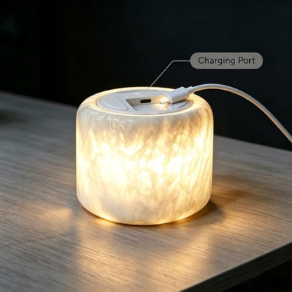 Natural Marble LED Desk Lamp Touch Control Rechargeable Dimmable